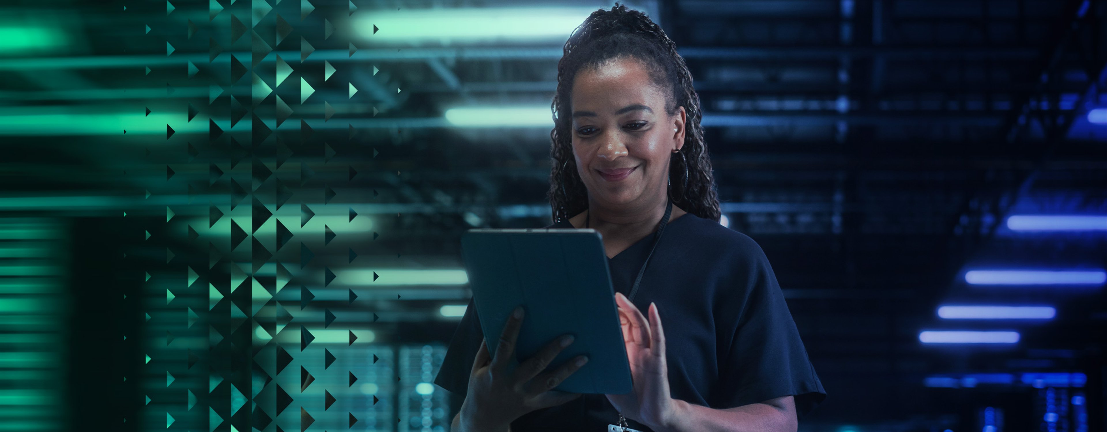 Woman working on a tablet